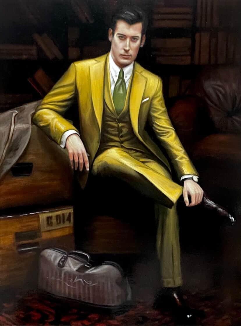 EN EL ANDEN, óleo sobre tela,  130 cm x 100 cm