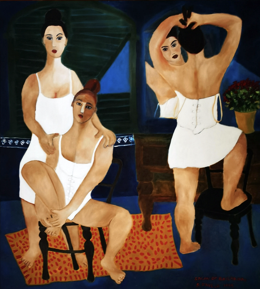 SALON DE BAILARINAS, 1999, óleo sobre tela, 200 cm x 180 cm