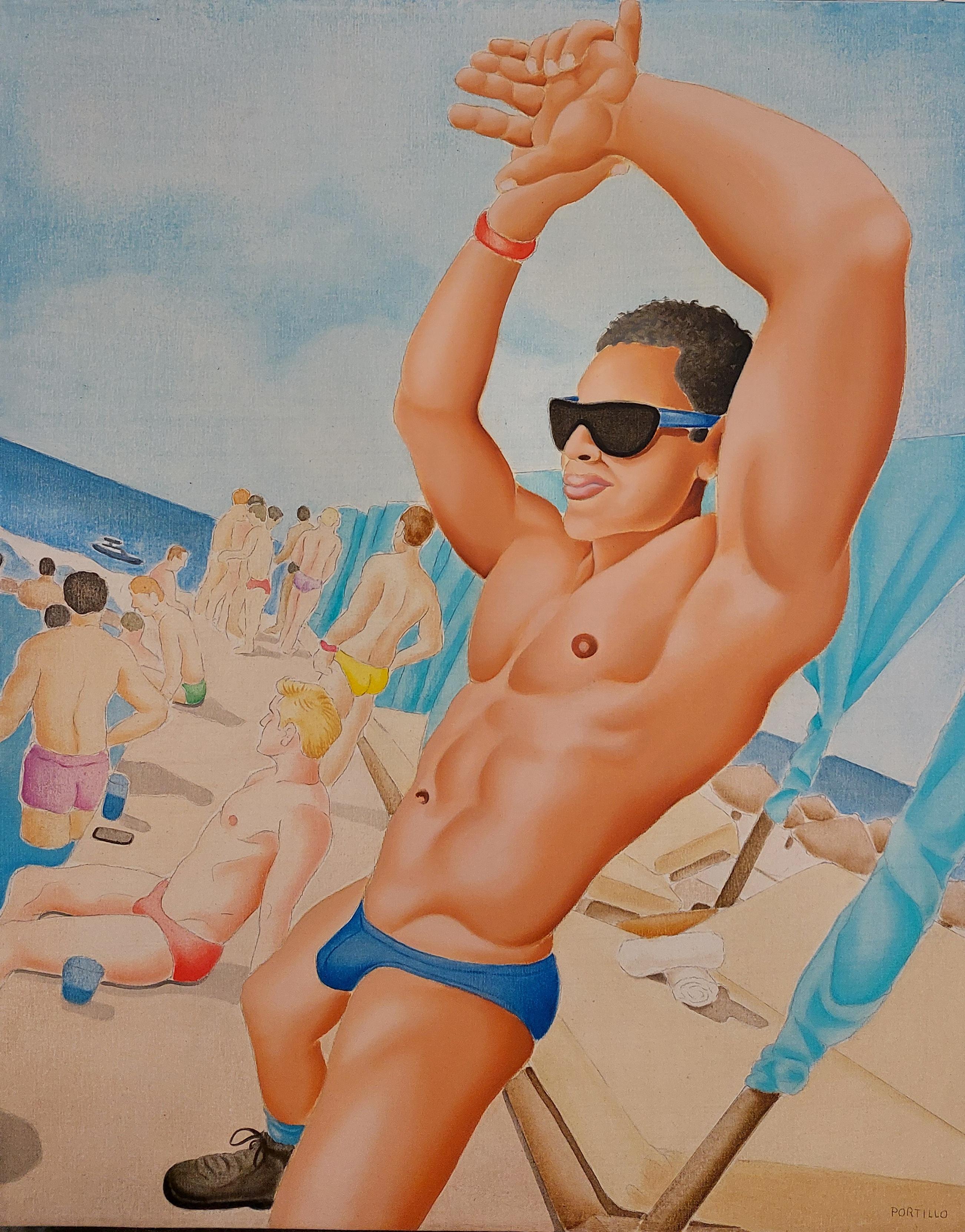 SPEEDO AZUL, oil on canvas, 50 cm x 40 cm