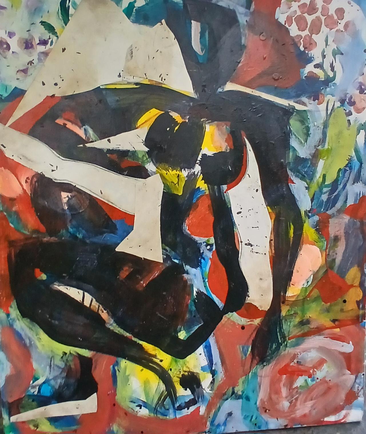 FIGURING IT OUT, técnica mixta sobre tela,  120 cm x 100 cm