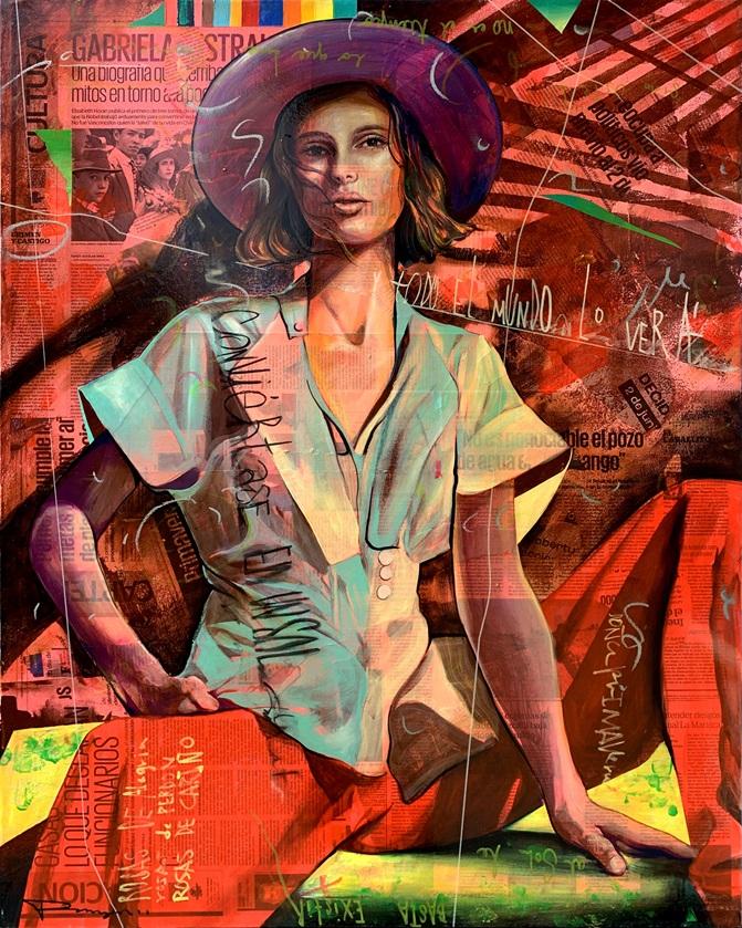 LA PRIMAVERA DE GABRIELA, mixed media on canvas, 100 cm x 80 cm