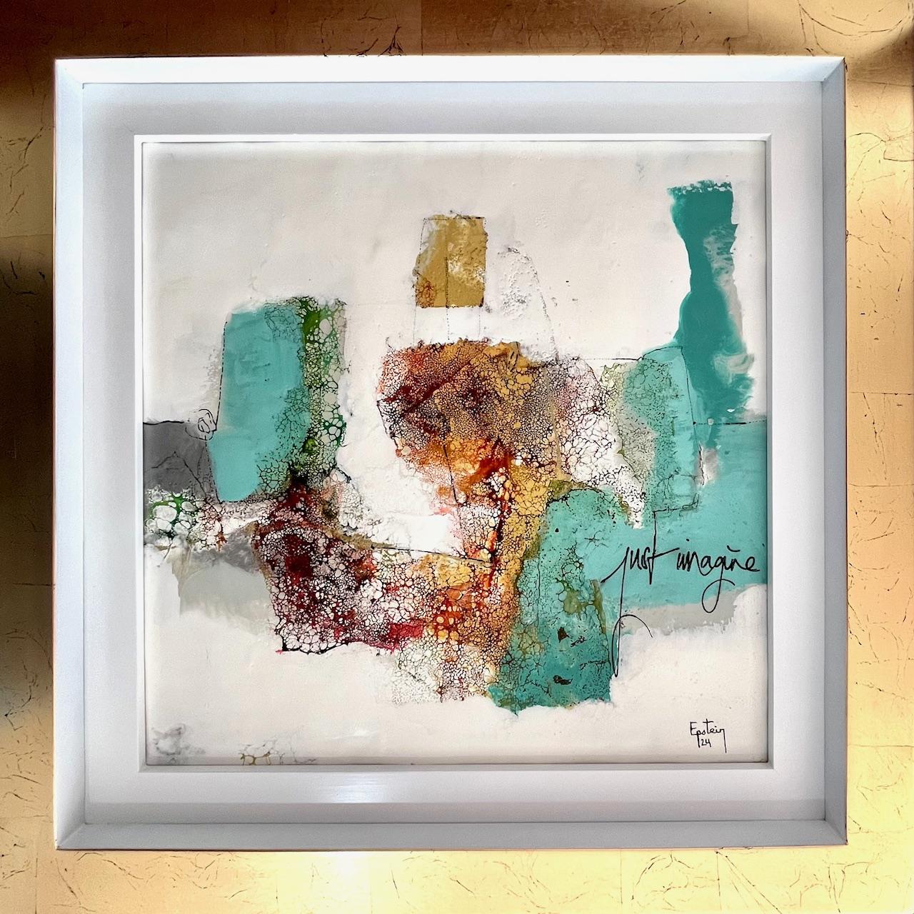 JUST IMAGINE, encaustic on wood, 40 cm x 40 cm