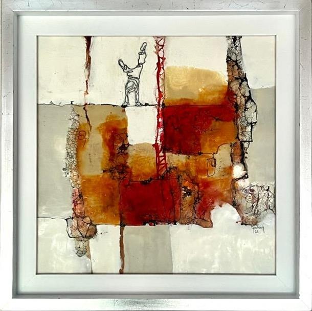 UPSISDE DOWN, encausto sobre MDF, 40 cm x 40 cm