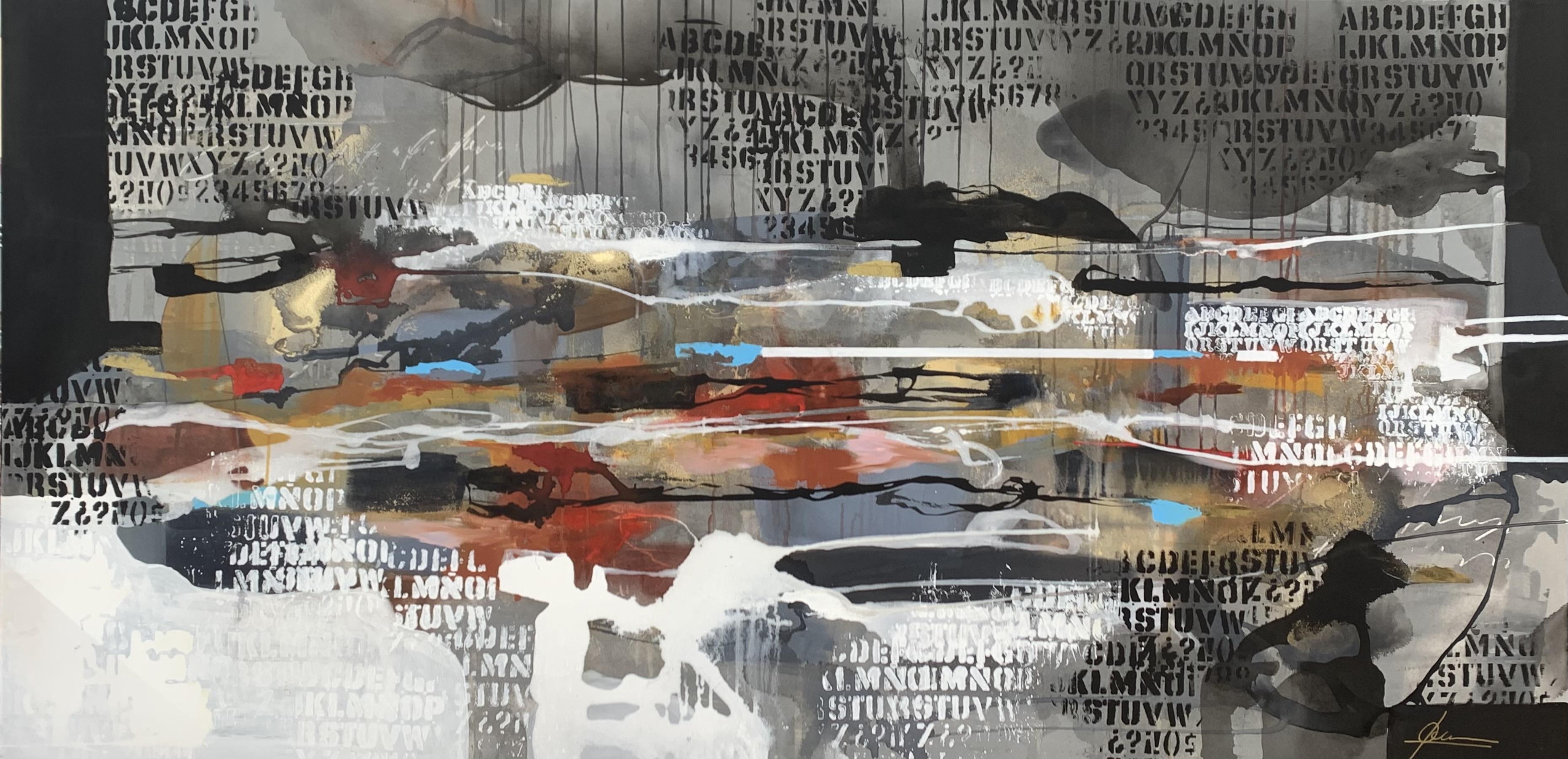 EL CONTADOR DE HISTORIAS, mixed media on canvas,  120 cm x 200 cm