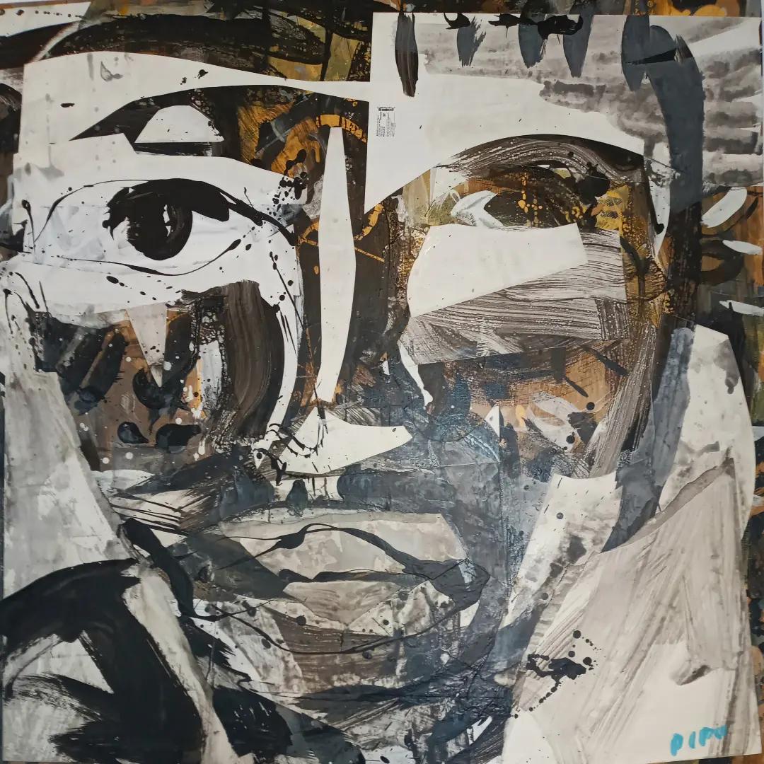 CARNEIRO , mixed media on canvas, 122 cm x 122 cm