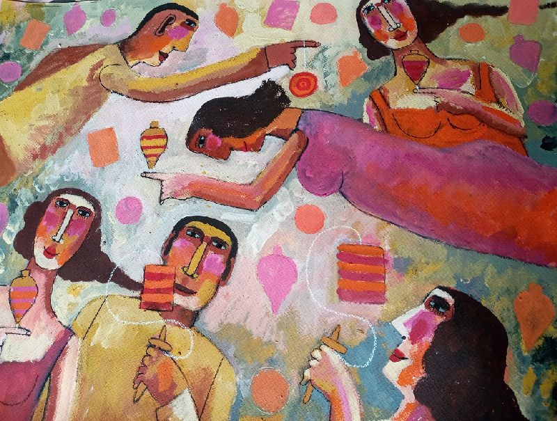 JUGUETES MEXICANOS, acrylic on paper, 70 cm x 90 cm