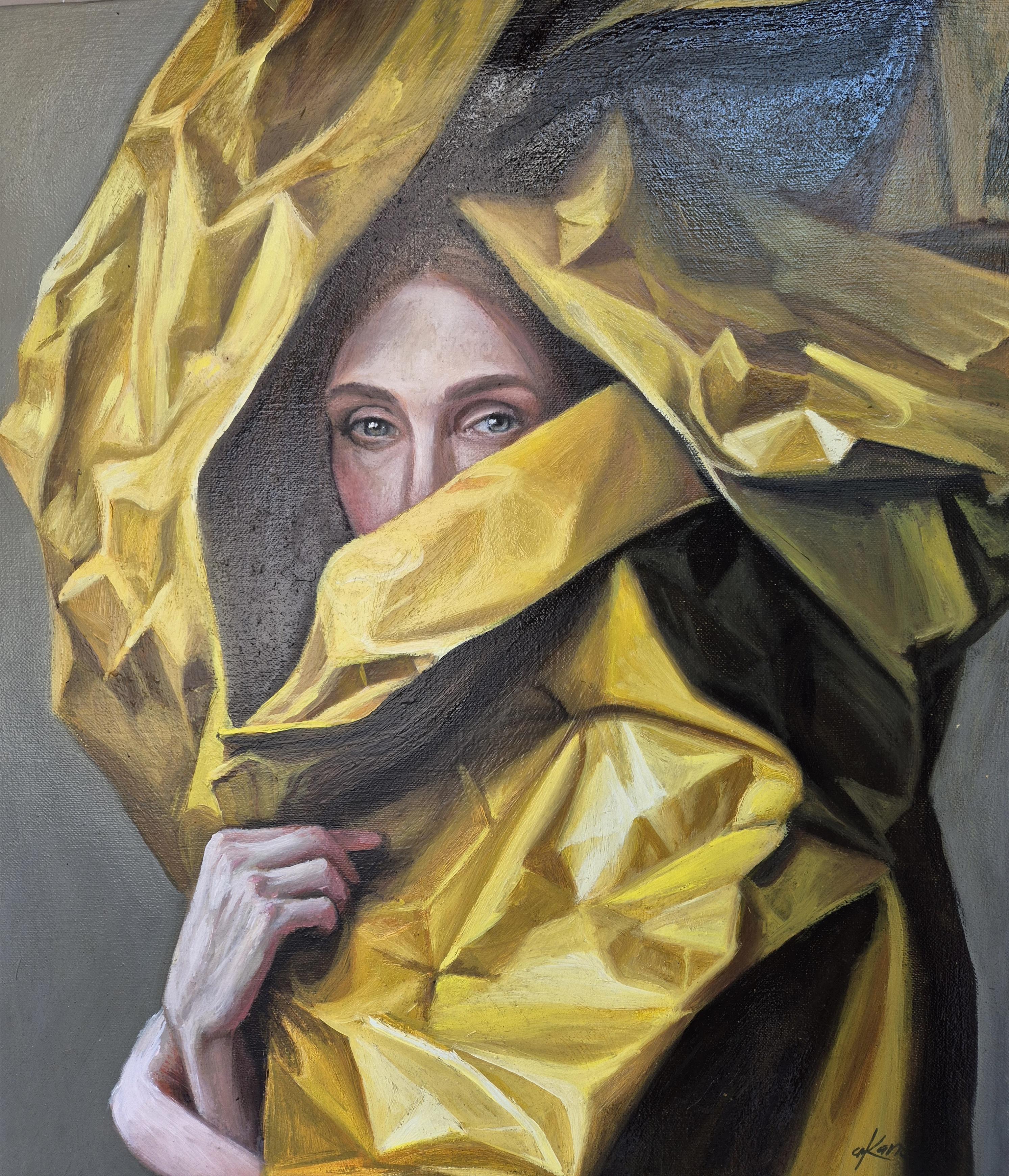 ABRIGO DORADO, óleo sobre tela, 60 cm x 70 cm