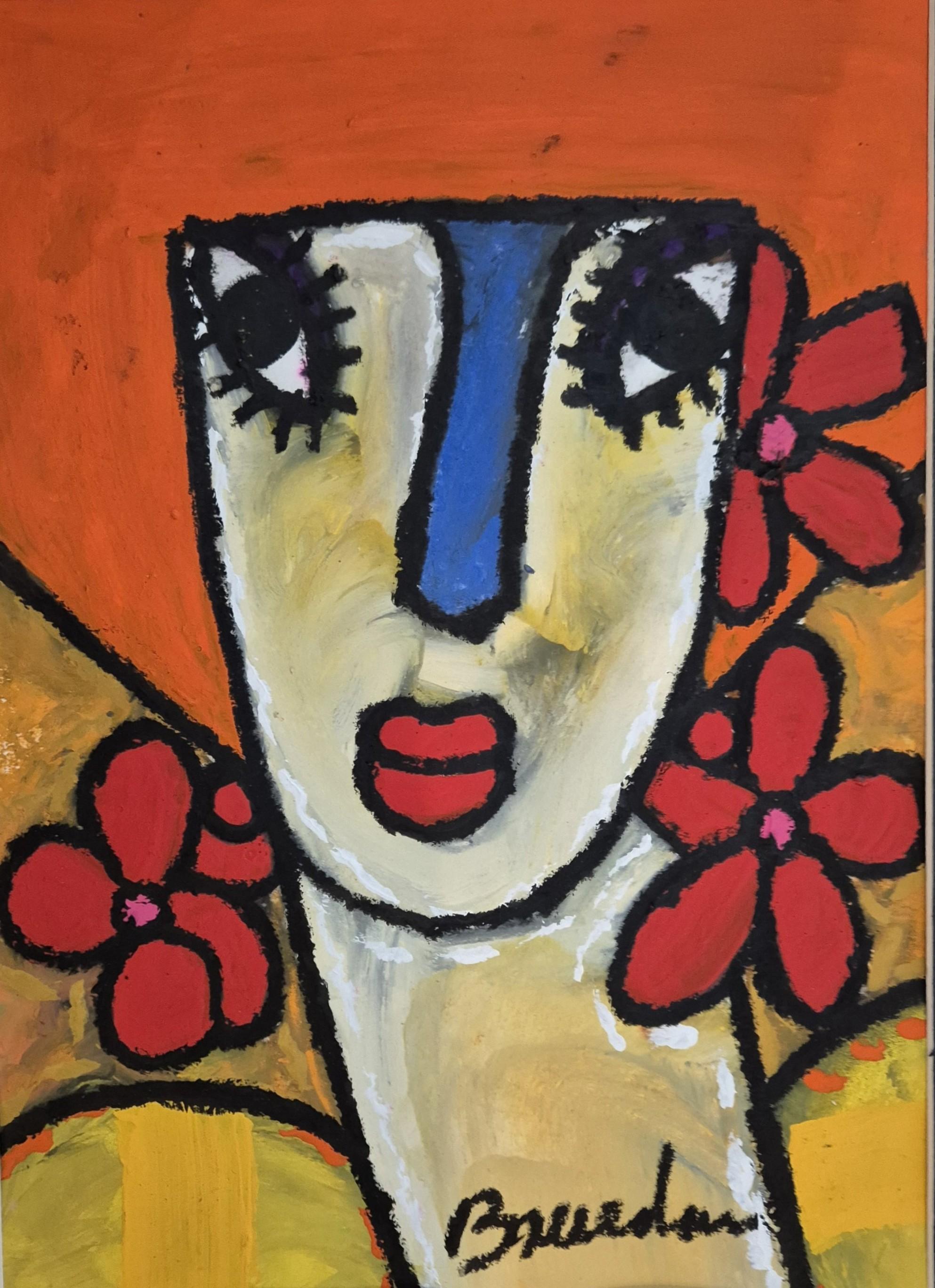 ADELA, técnica mixta sobre papel, 38 cm x 28 cm