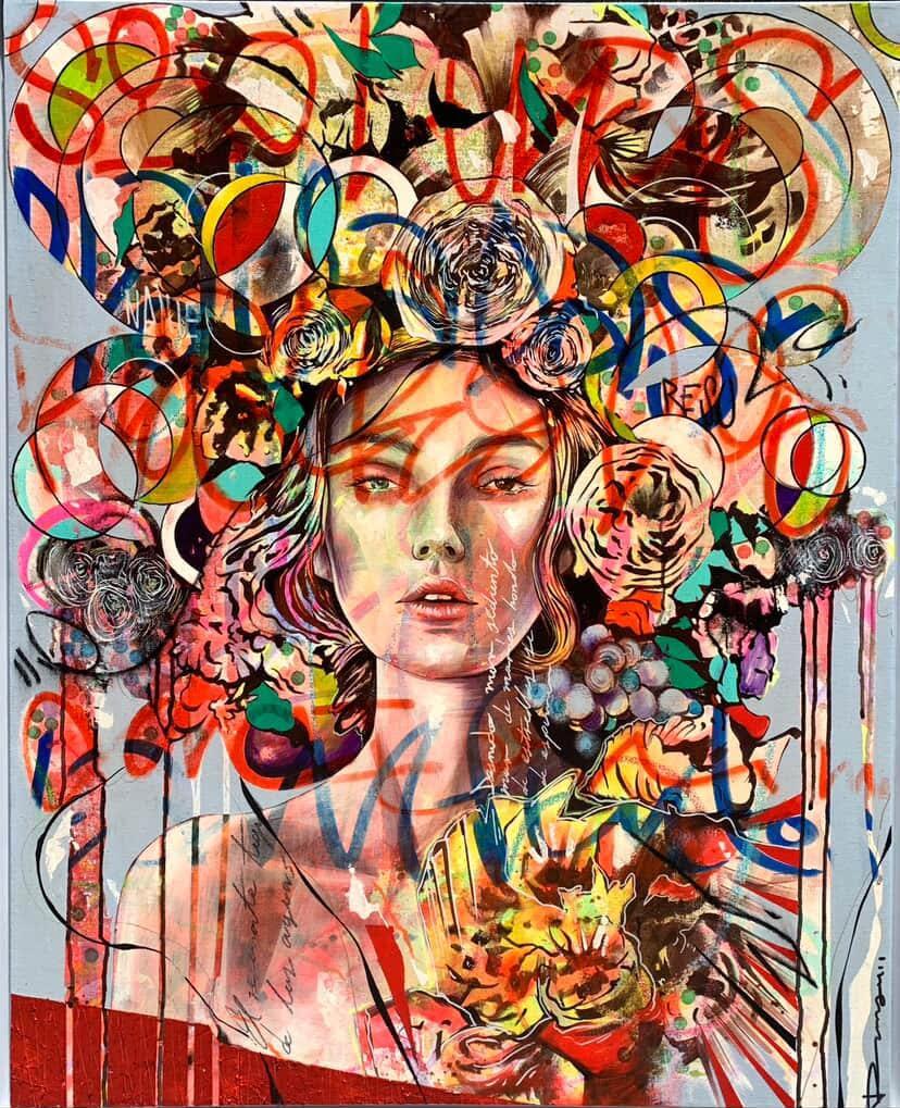 RESONANTE, técnica mixta sobre tela, 100 cm x 80 cm,