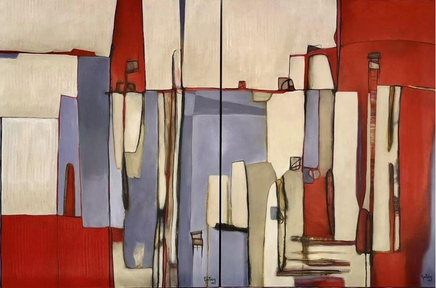 LA SILLA (Díptico,  mixta sobre tela120 cm x 180 cm