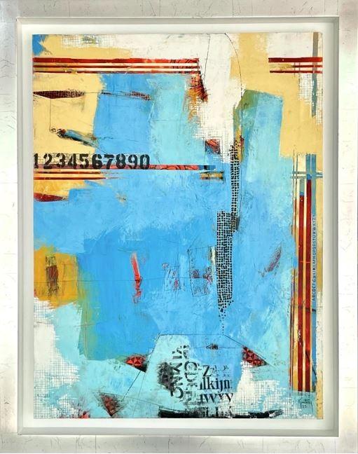 SERIADO, cold wax on wood, 80 cm x 60 cm